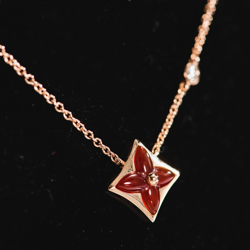 [Regal Jewels]STAR NECKLACE PINK GOLD 1 DIAMOND