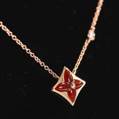 [Regal Jewels]STAR NECKLACE PINK GOLD 1 DIAMOND