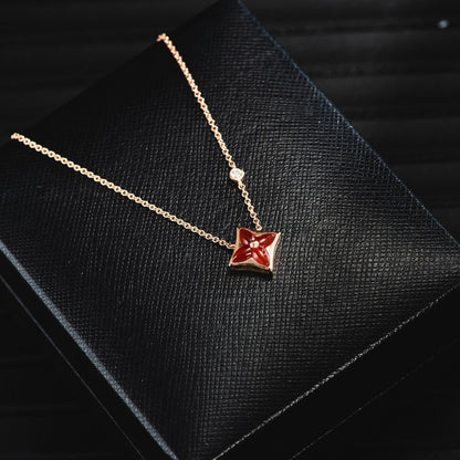 [Regal Jewels]STAR NECKLACE PINK GOLD 1 DIAMOND
