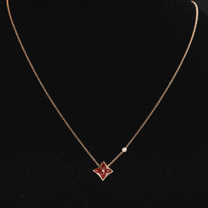 [Regal Jewels]STAR NECKLACE PINK GOLD 1 DIAMOND