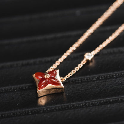 [Regal Jewels]STAR NECKLACE PINK GOLD 1 DIAMOND