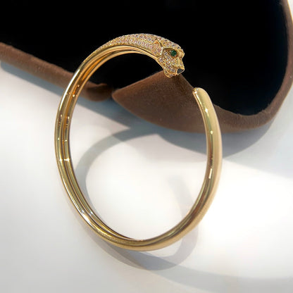 [Regal Jewels]PANTHERE GOLD DIAMOND OPEN BRACELET