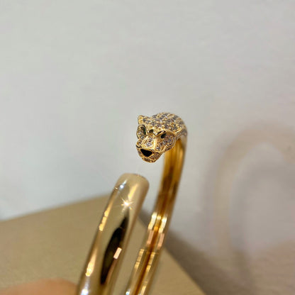 [Regal Jewels]PANTHERE GOLD DIAMOND OPEN BRACELET