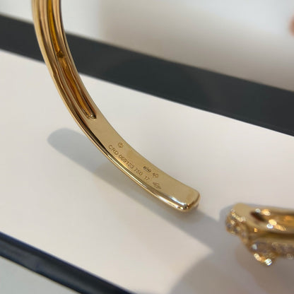 [Regal Jewels]PANTHERE GOLD DIAMOND OPEN BRACELET