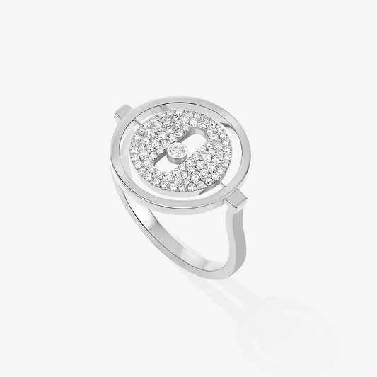 [Regal Jewels]LUCKY MOVE PAVED SILVER DIAMOND RING