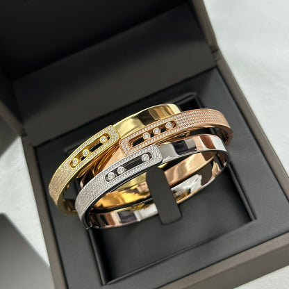 [Regal Jewels]Move Noa Rose Gold Pavé Diamond Bangle Bracelet