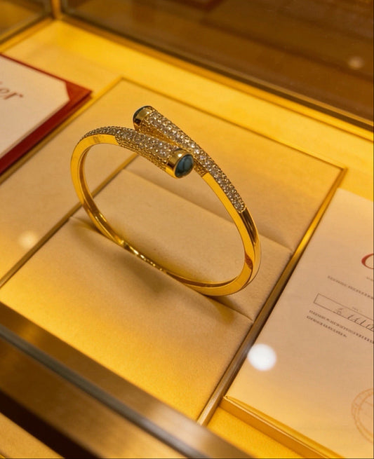 [Regal Jewels] Partially Set Diamond Bangle
