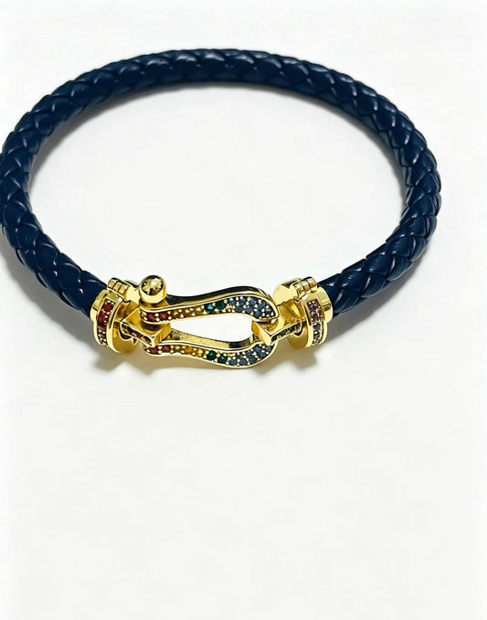 ¡®Regal Jewels2026 New Horseshoe Buckle Leather Couple Bracelet