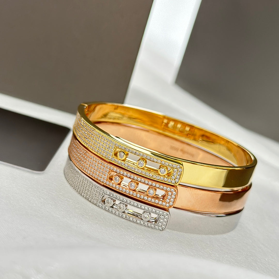 [Regal Jewels]Move Noa Rose Gold Pavé Diamond Bangle Bracelet