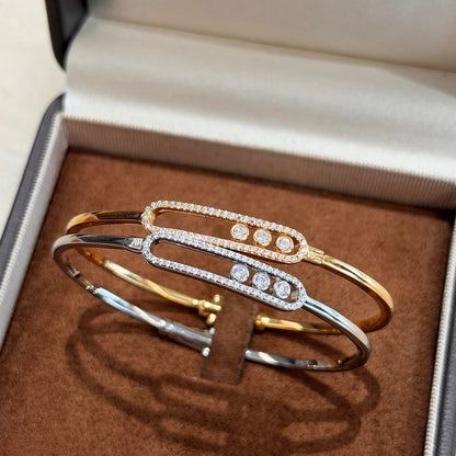 [Regal Jewels]Move Pavé Diamond Bangle Bracelet M