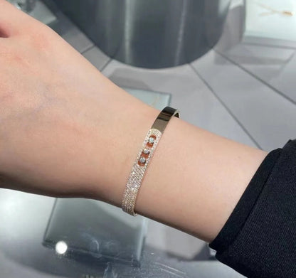 [Regal Jewels]Move Noa Rose Gold Pavé Diamond Bangle Bracelet