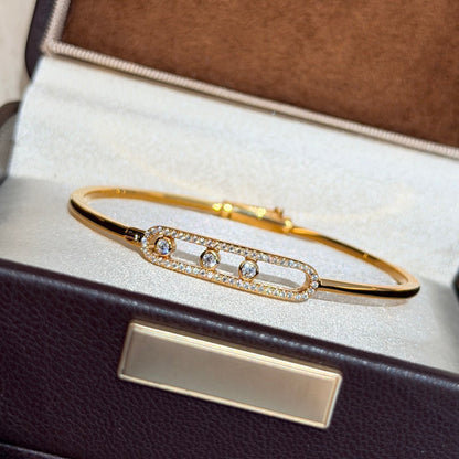 [Regal Jewels]Move Pavé Diamond Bangle Bracelet M