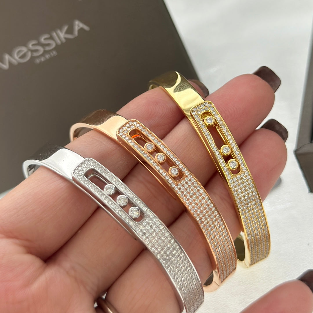 [Regal Jewels]Move Noa Rose Gold Pavé Diamond Bangle Bracelet
