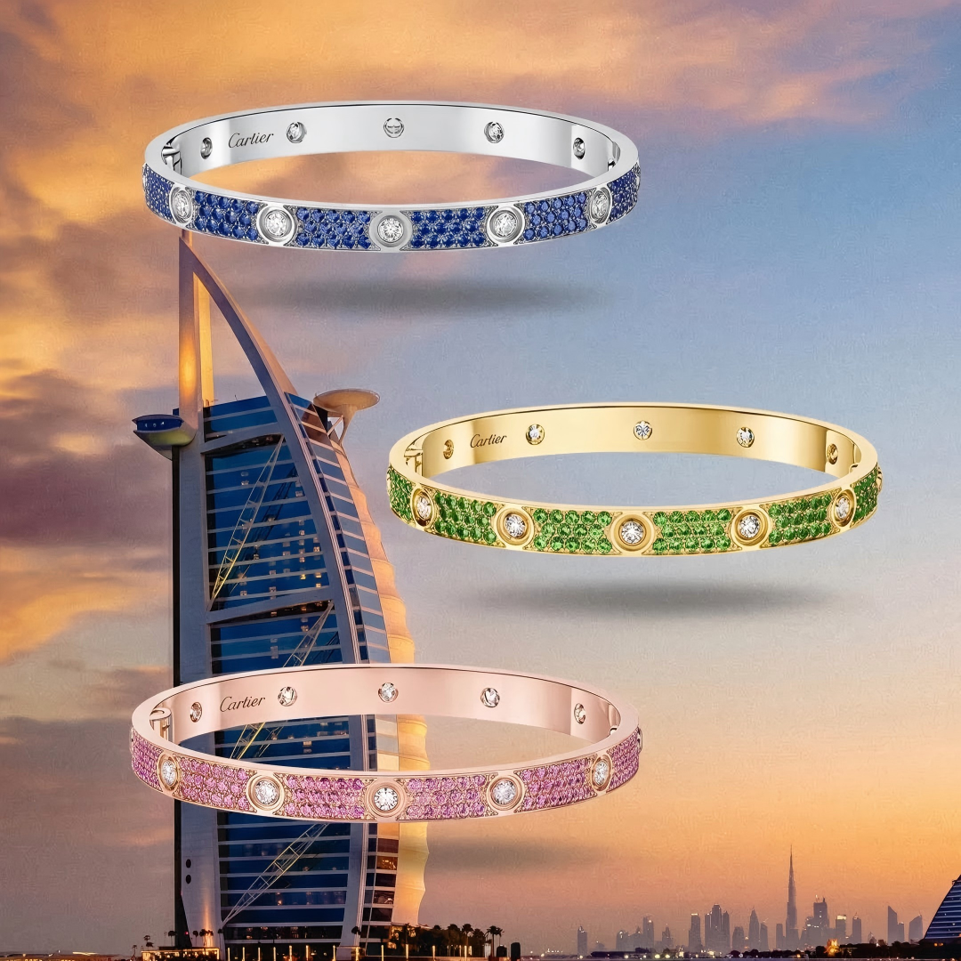 [Regal Jewels]2026 PAVE GEMSTONE LOVE BRACELET 6.1MM 10 DIAMONDS
