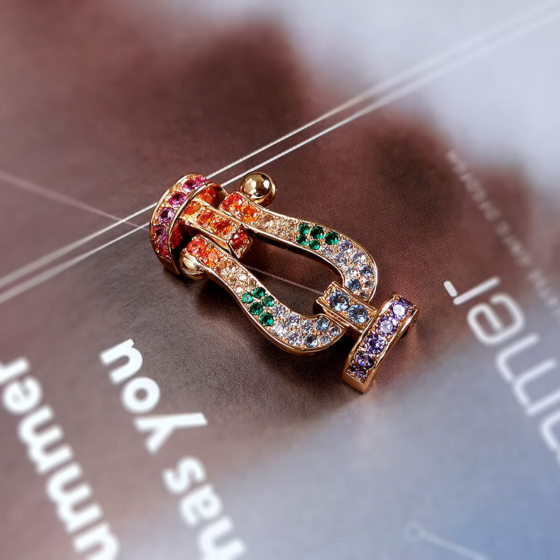 [Regal Jewels]FORCE LARGE HORSESHOE  COLORED DIAMOND BRACELET ROSE GOLD