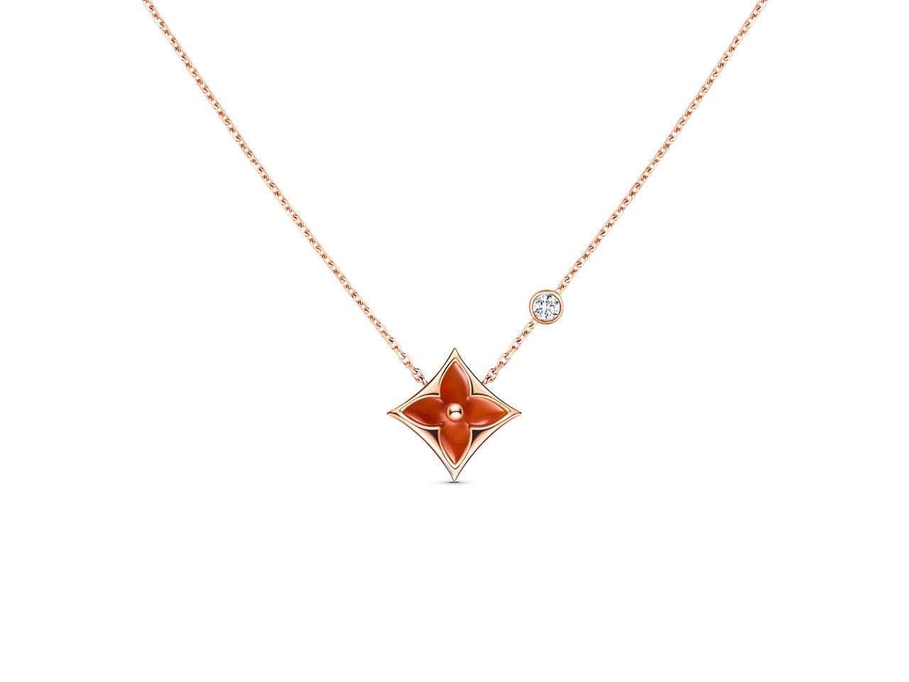 [Regal Jewels]STAR NECKLACE PINK GOLD 1 DIAMOND