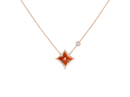 [Regal Jewels]STAR NECKLACE PINK GOLD 1 DIAMOND
