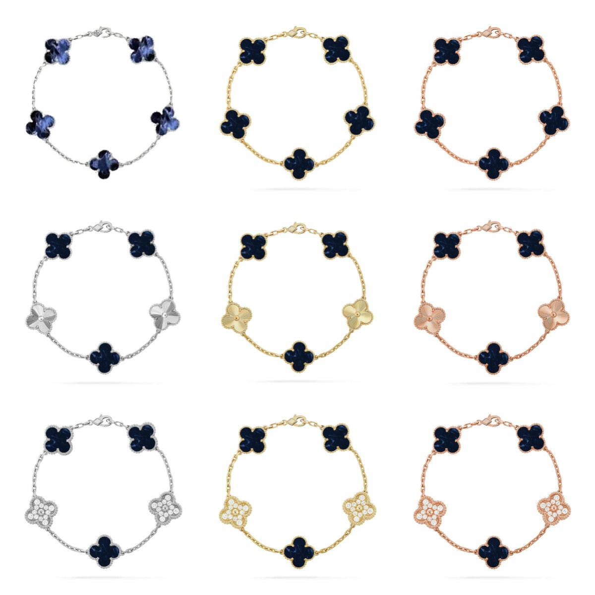 [Regal Jewels]CLOVER 5 MOTIF PIETERSITE BRACELET COLLECTION