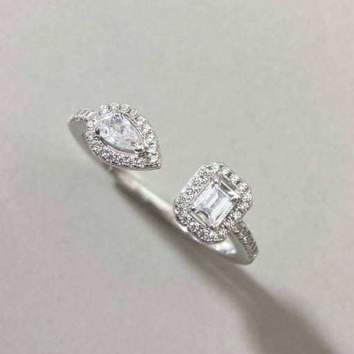 [Regal Jewels]MY TWIN TOI & MOI SILVER DIAMOND RING