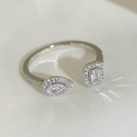 [Regal Jewels]MY TWIN TOI & MOI SILVER DIAMOND RING