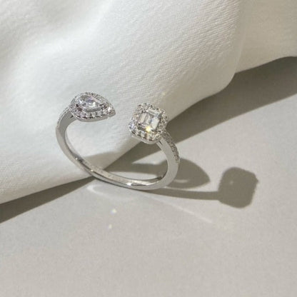 [Regal Jewels]MY TWIN TOI & MOI SILVER DIAMOND RING