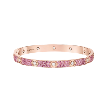 [Regal Jewels]2026 PAVE GEMSTONE LOVE BRACELET 6.1MM 10 DIAMONDS