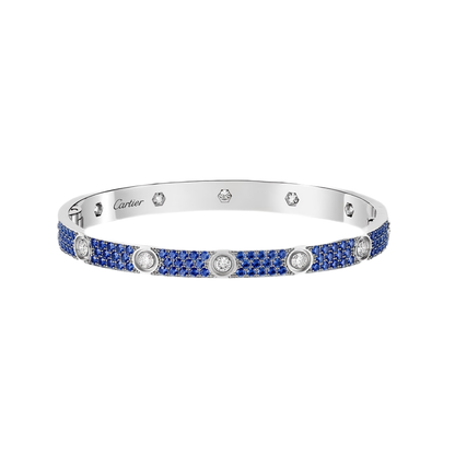 [Regal Jewels]2026 PAVE GEMSTONE LOVE BRACELET 6.1MM 10 DIAMONDS