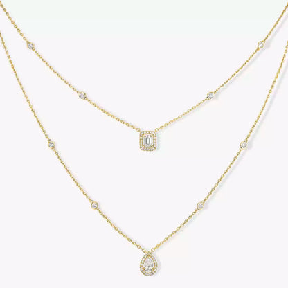 [Regal Jewels]Diamond Necklace My Twin 2 Rows