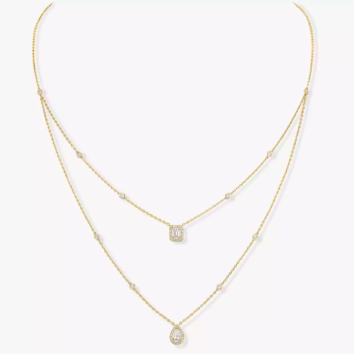 [Regal Jewels]Diamond Necklace My Twin 2 Rows