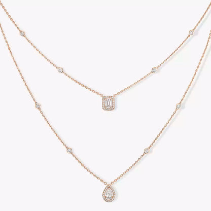 [Regal Jewels]Diamond Necklace My Twin 2 Rows