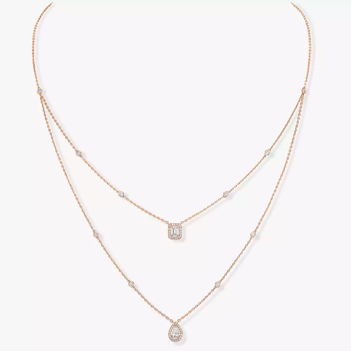 [Regal Jewels]Diamond Necklace My Twin 2 Rows