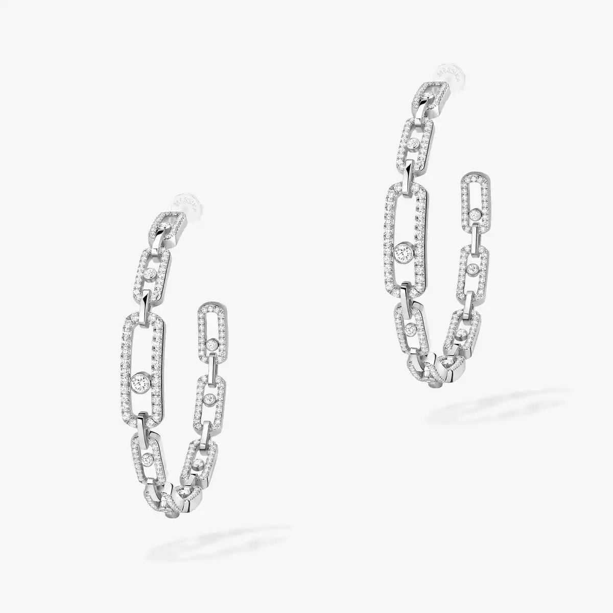[[Regal Jewels]Move Link Diamond Hoop Earrings