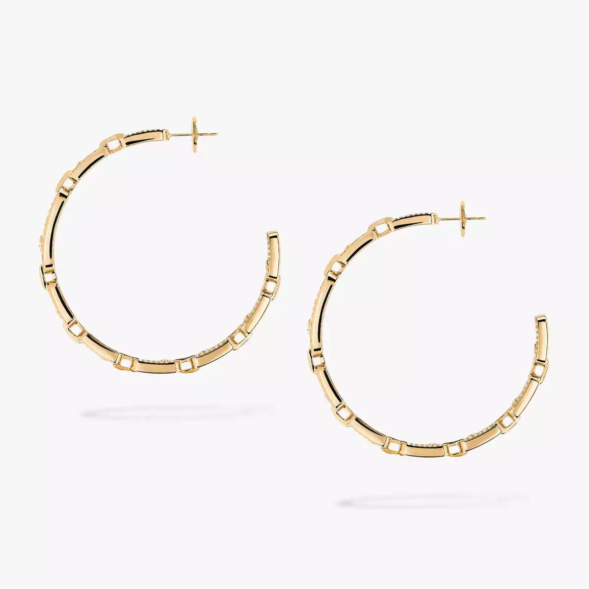 [[Regal Jewels]Move Link Diamond Hoop Earrings