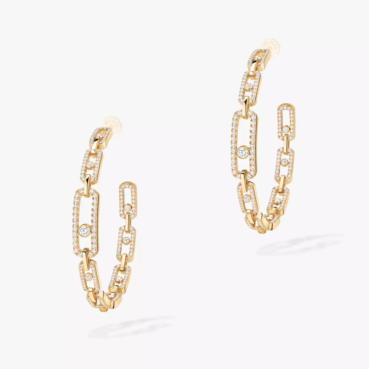 [[Regal Jewels]Move Link Diamond Hoop Earrings