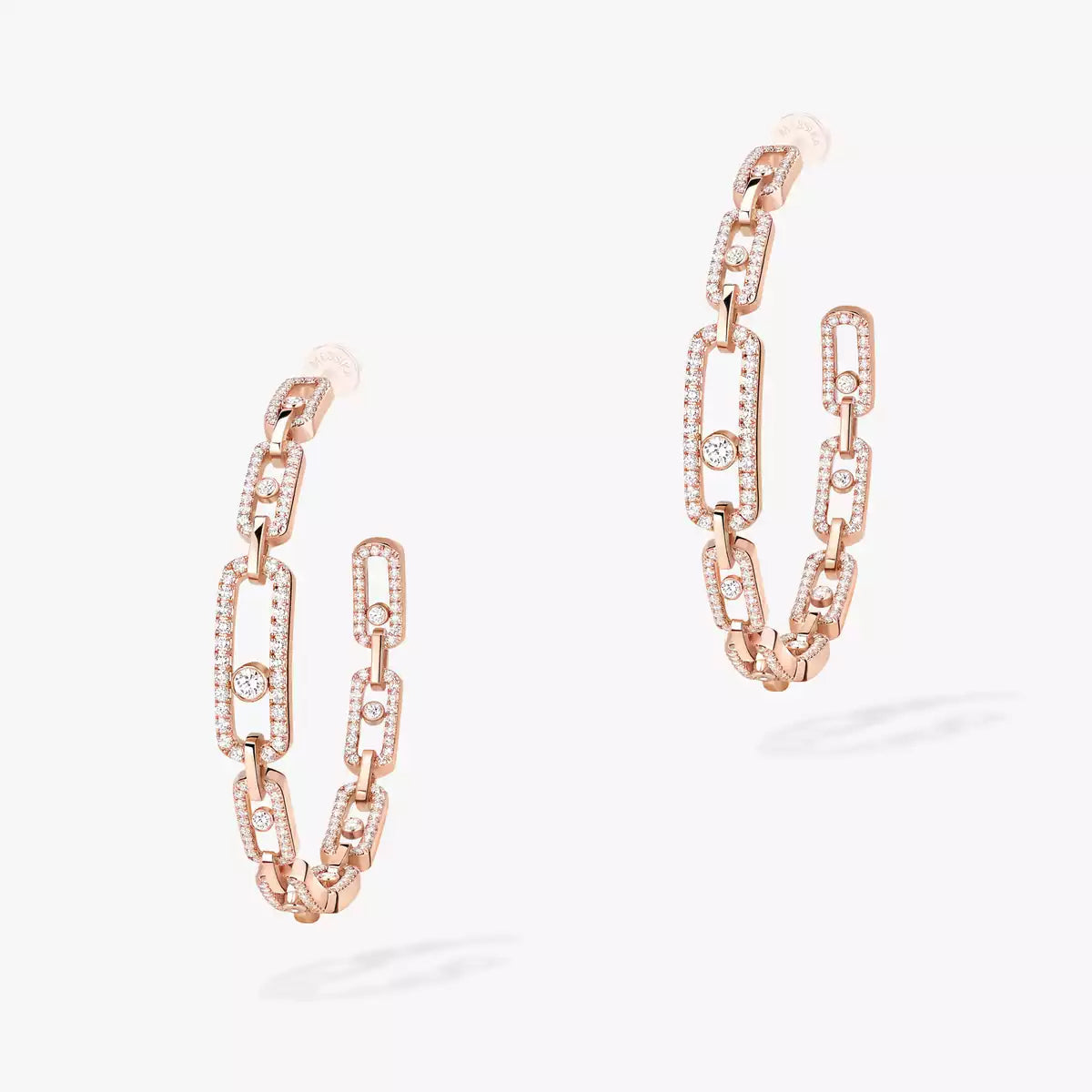 [[Regal Jewels]Move Link Diamond Hoop Earrings