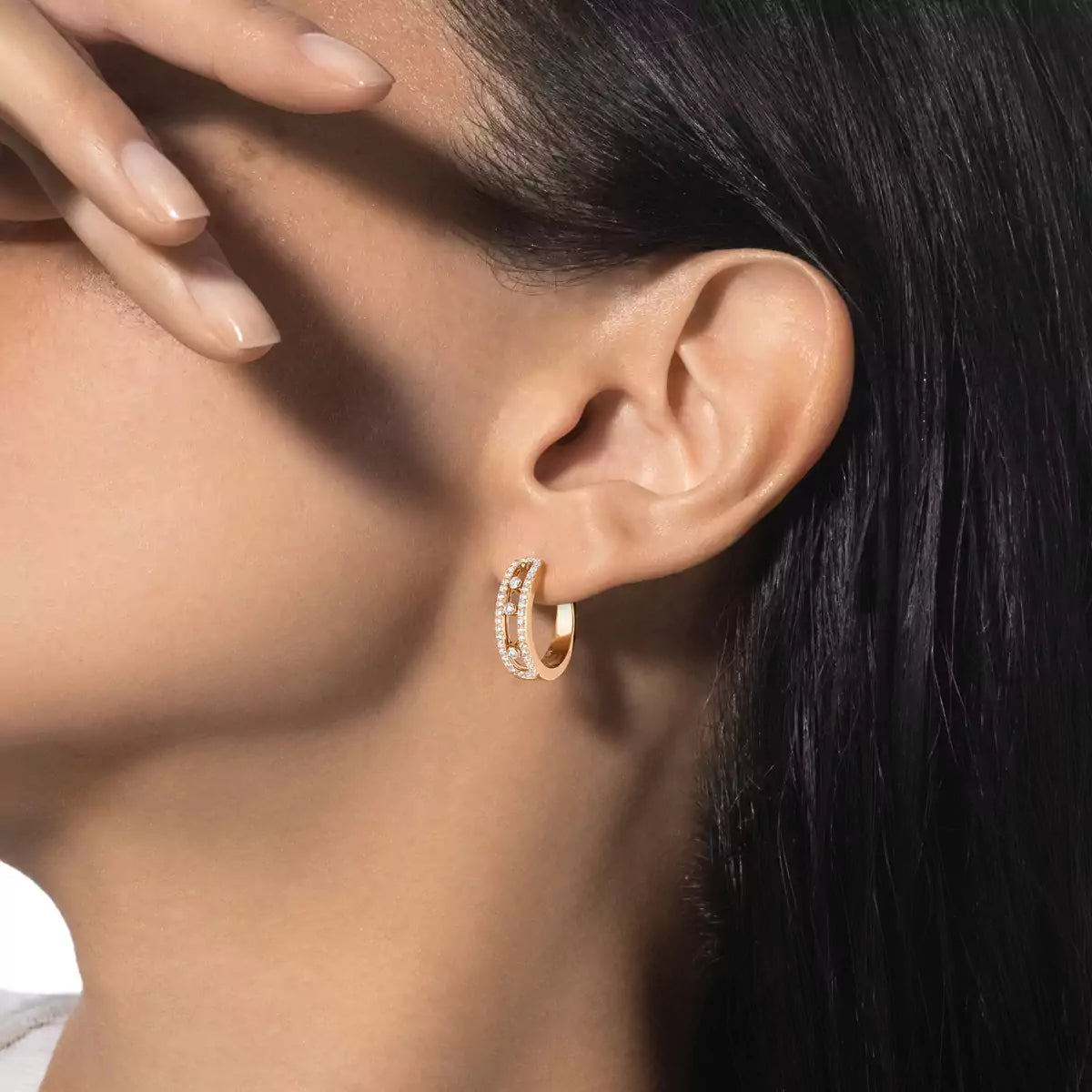 [Regal Jewels]Diamond Pave_ Hoop Earrings Move