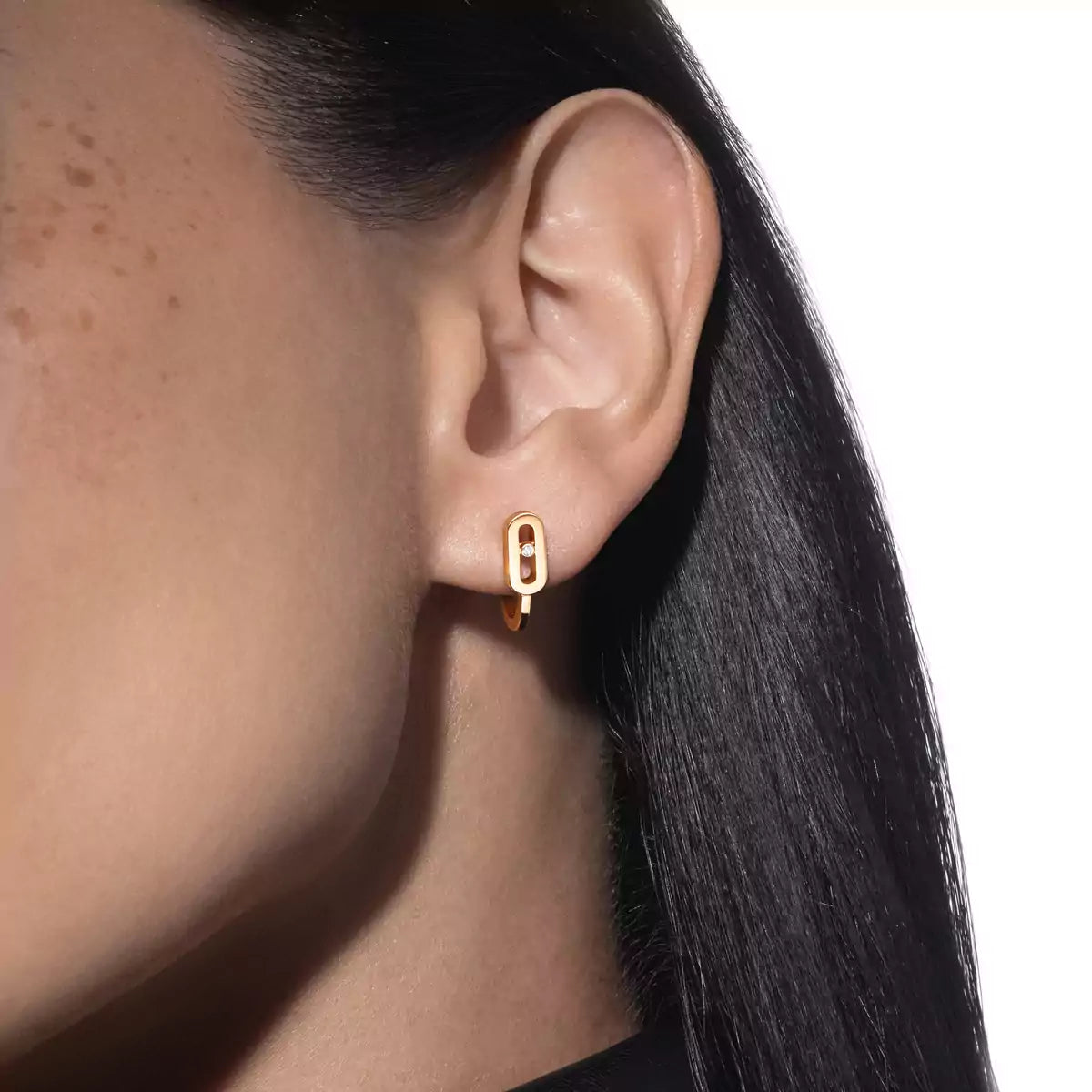 [Regal Jewels]Diamond Mini Hoop Earrings Move Classique
