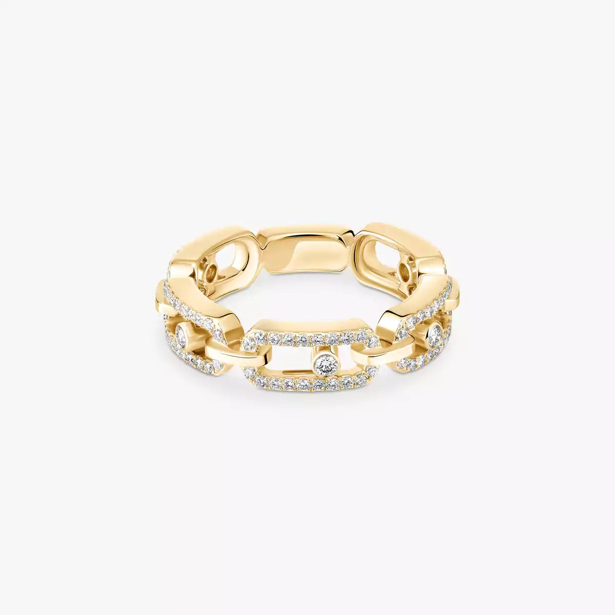 [Regal Jewels]Move Link Pave_-Set Diamond Ring in Gold