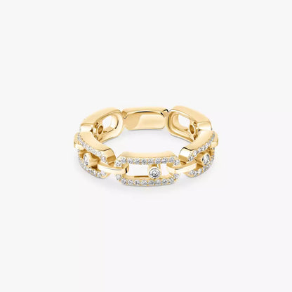 [Regal Jewels]Move Link Pave_-Set Diamond Ring in Gold