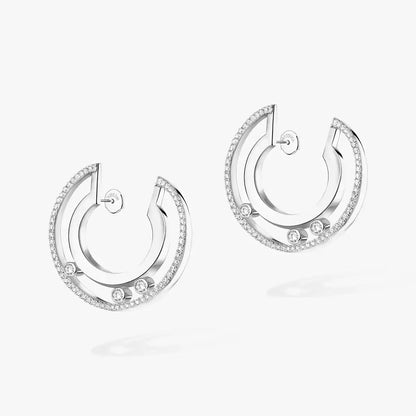 [Regal Jewels]Move Romane Small Diamond Hoop Earrings