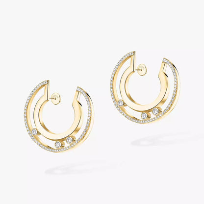 [Regal Jewels]Move Romane Small Diamond Hoop Earrings