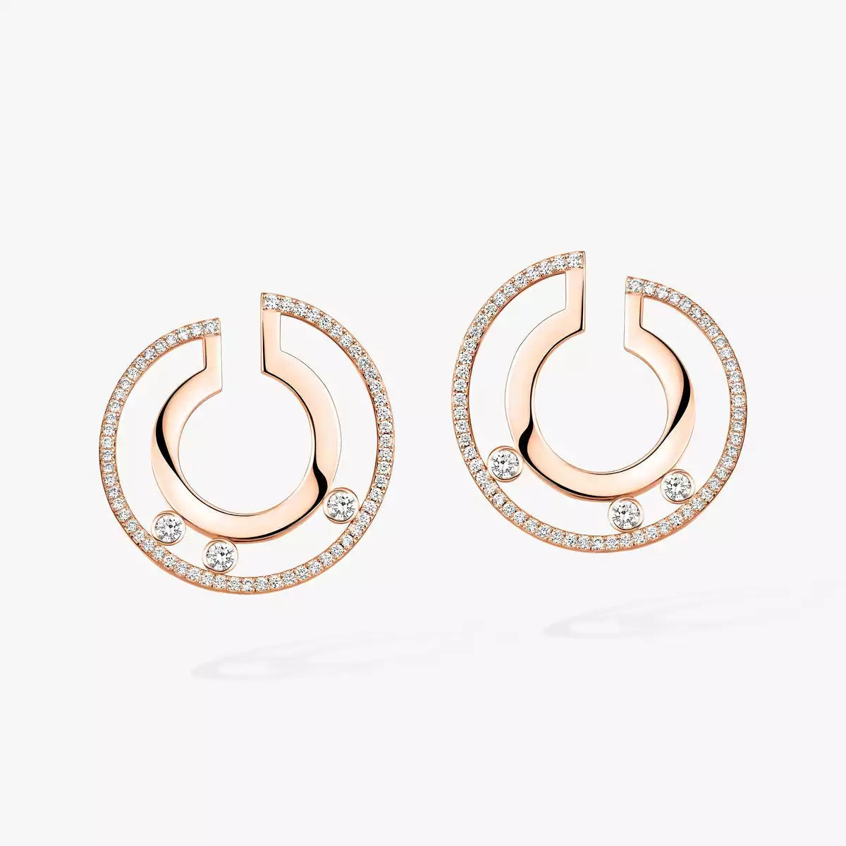 [Regal Jewels]Move Romane Small Diamond Hoop Earrings