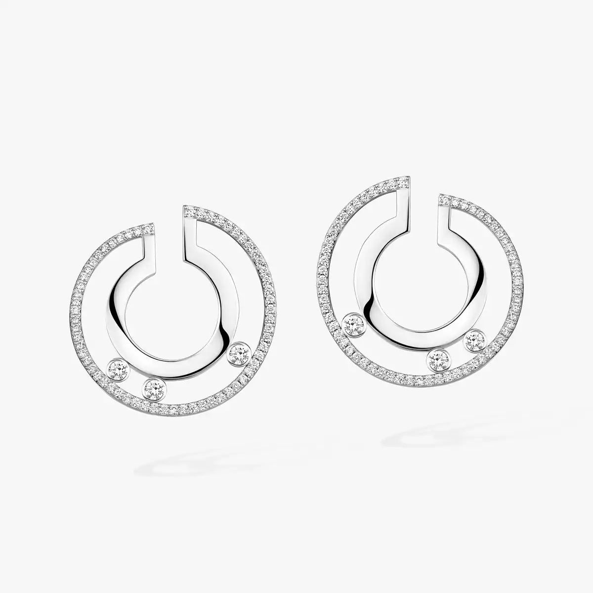 [Regal Jewels]Move Romane Small Diamond Hoop Earrings