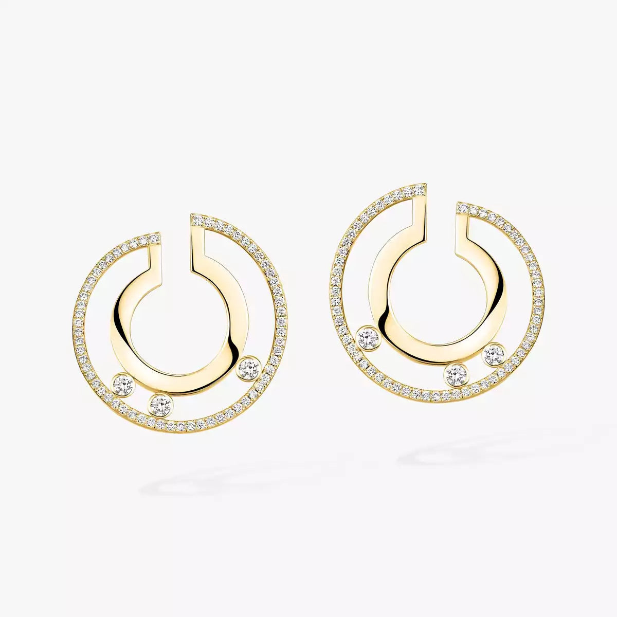 [Regal Jewels]Move Romane Small Diamond Hoop Earrings