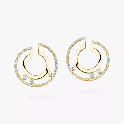 [Regal Jewels]Move Romane Small Diamond Hoop Earrings