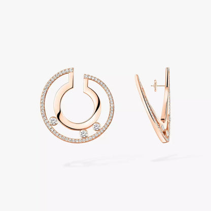 [Regal Jewels]Move Romane Small Diamond Hoop Earrings