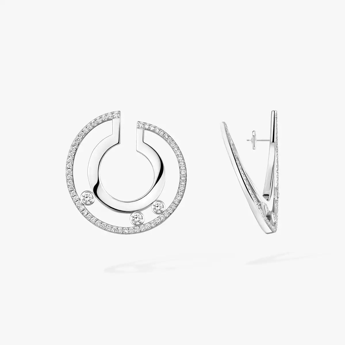[Regal Jewels]Move Romane Small Diamond Hoop Earrings