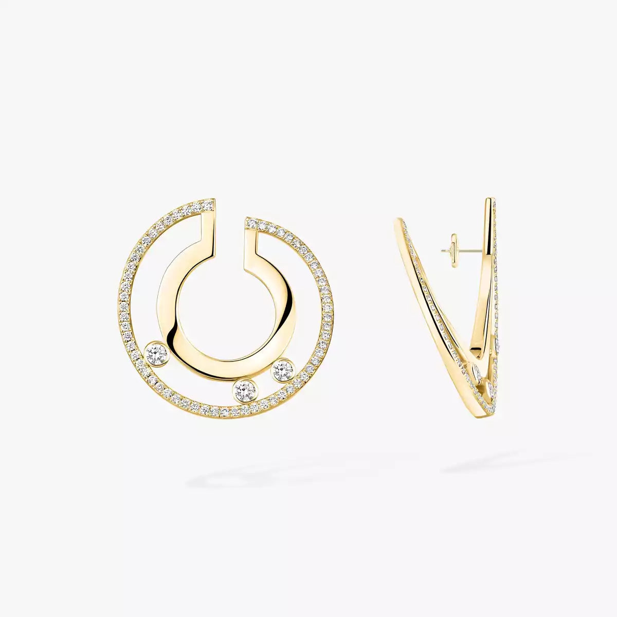 [Regal Jewels]Move Romane Small Diamond Hoop Earrings