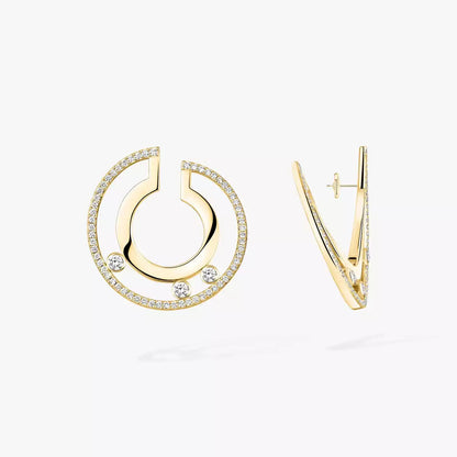 [Regal Jewels]Move Romane Small Diamond Hoop Earrings