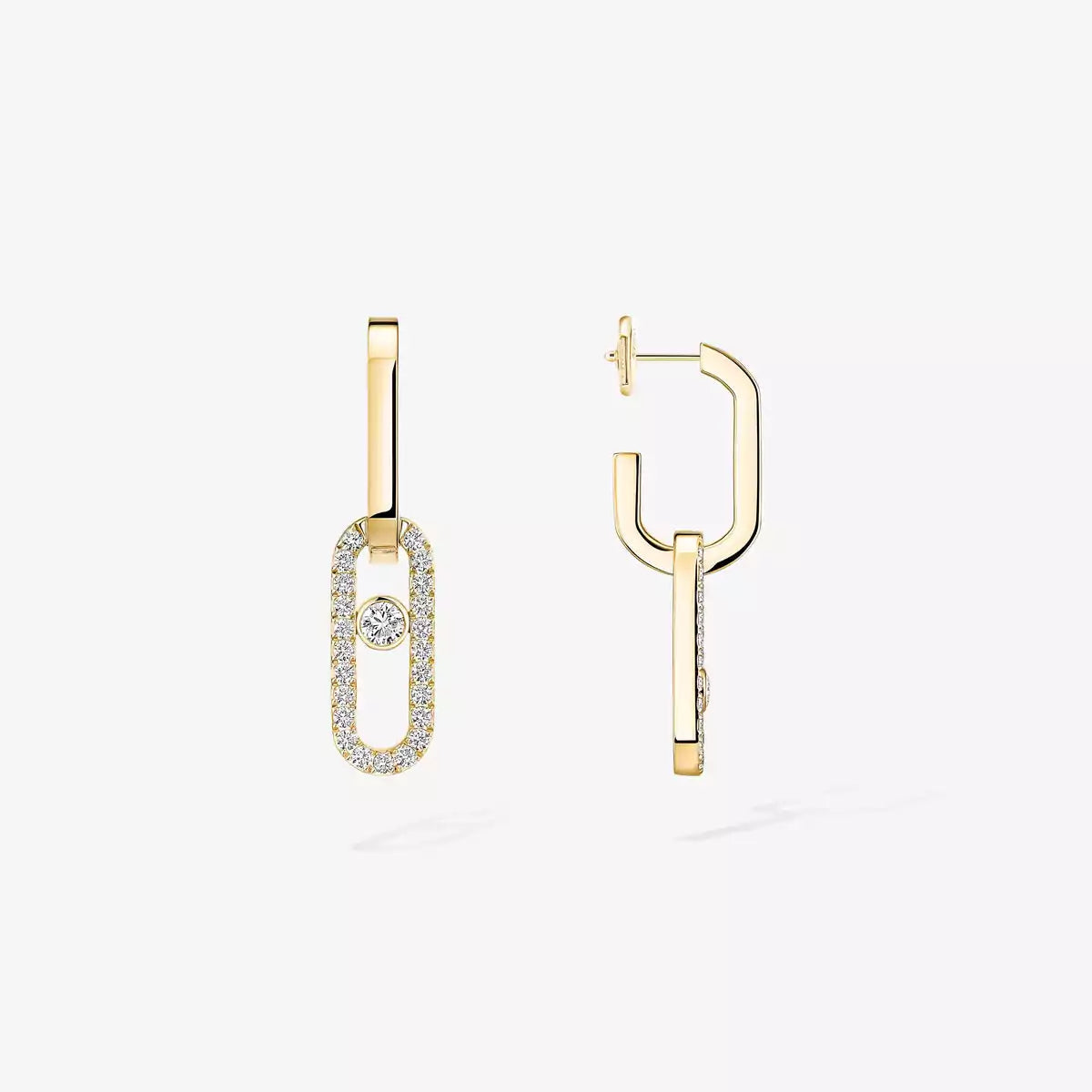 [Regal Jewels]Move Link Diamond Earrings